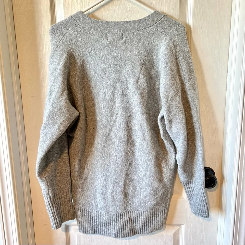 CYNTHIA ROWLEY Wool Blend V-Neck Oversized Sweater—SZ. Small